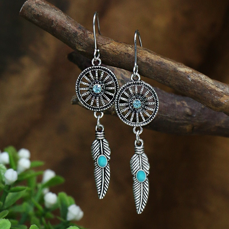 Feather Bohemian Dangle Earrings Fashion Party Girls Pendant Earrings Women