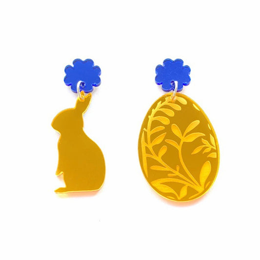 Rabbit and Egg Drop Earrings Women Travel Fashion Cartoon Earrings Creative