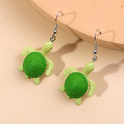 Green Turtle Dangle Earrings Women Charms Earring Fashion Creative Jewelry