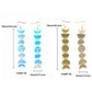 Gold Color Mirror Style Moon Phase Drop Earrings Modern Women Stylish Gift
