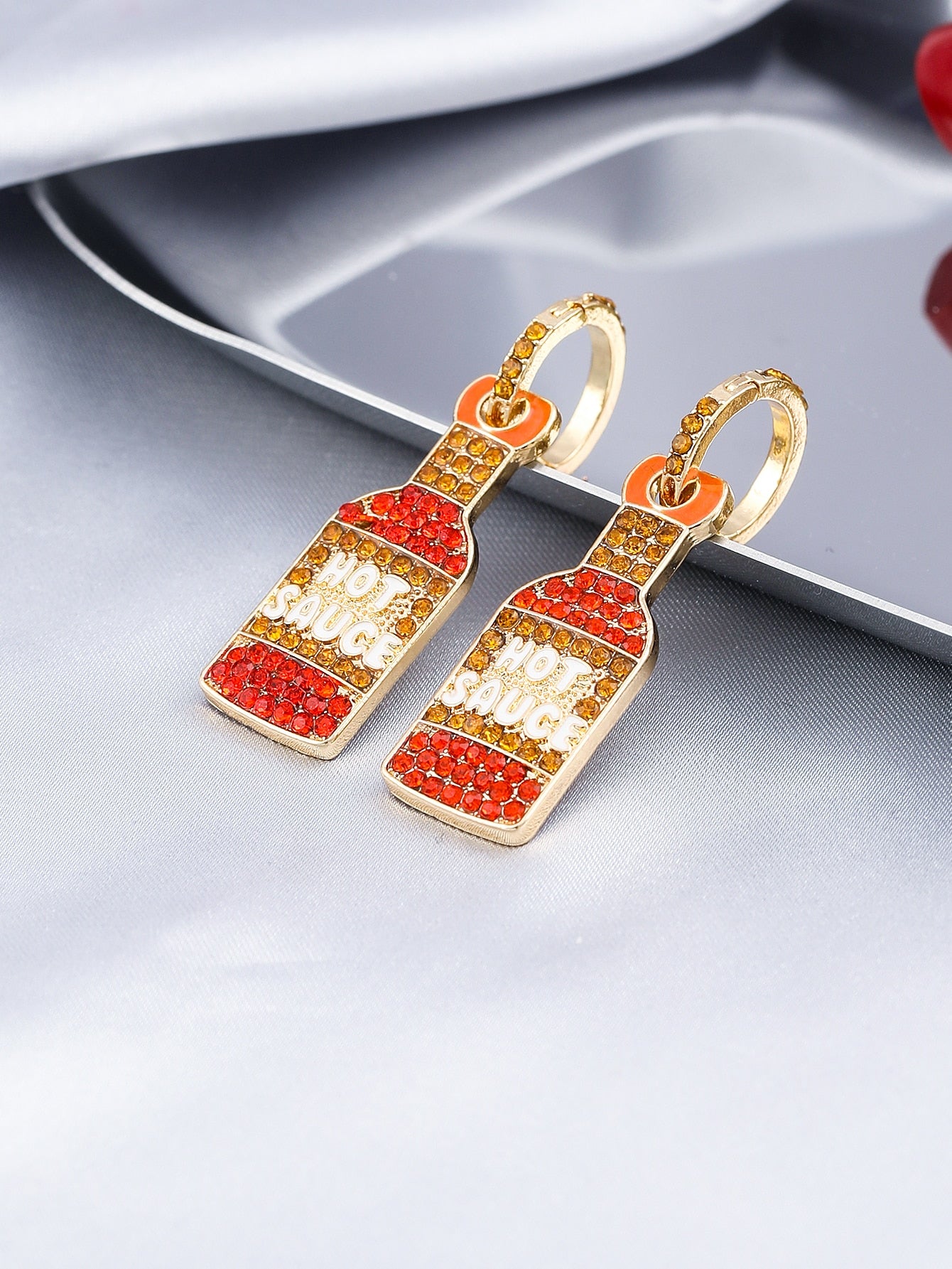 Hot Sauce Design Lady Cute Dangle Earrings for Women Jewelry Girls Earrings