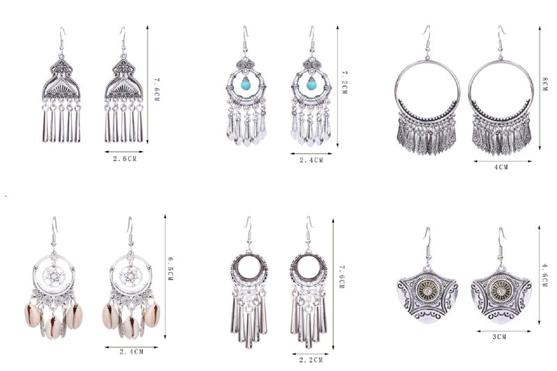 Circle with Tassels Dangling Drop Earrings Female Fashion Earrings Jewelry Gifts