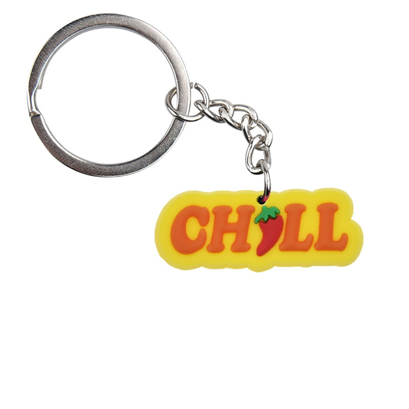 43 Styles Phrase Quotes Keychain Car Keyring Cartoon Creative Pendant Souvenir