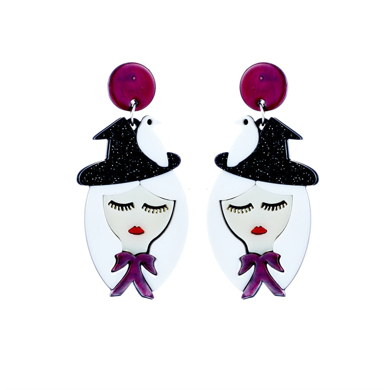 31 Styles Unique Designs Acrylic Drop Earrings Women Travel Fashion Cartoon