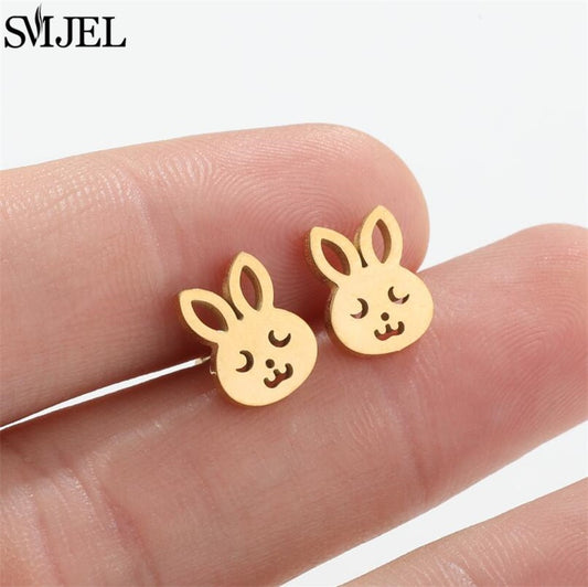 Rabbit Ears Fashion Earrings Minimalist Creative Style Ear Studs Earrings