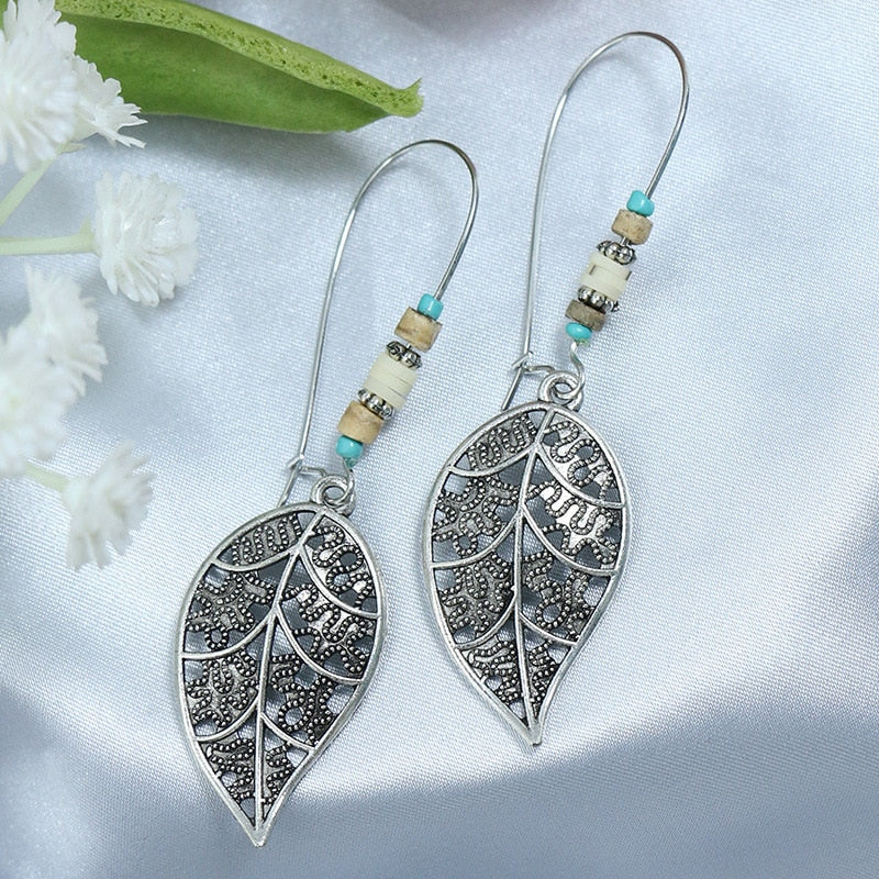 Hollow Leaf Bohemian Dangle Earrings Fashion Party Girls Pendant Earrings Women