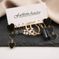 5 Pairs Black Hearts Hoop Drop Charm Earrings For Women Girl Fashion Modern