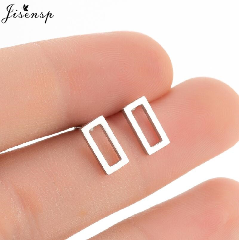 Rectangular Stainless Steel Earrings Women Jewelry Small Studs Gifts Earring
