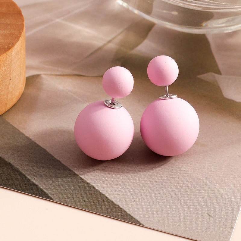 Minimalistic Ball Design Fashion Earrings Women Girls Stud Earrings Wedding