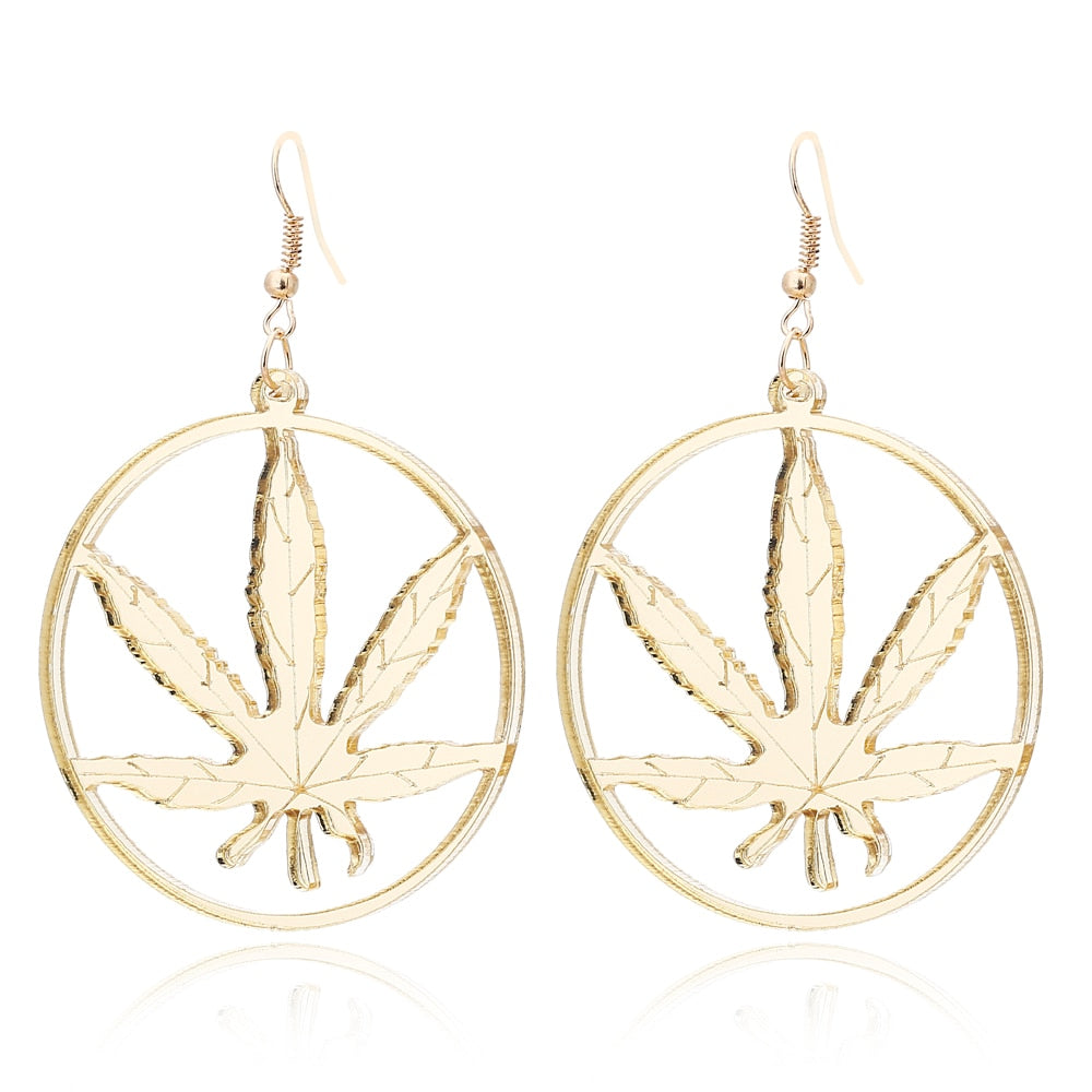 Leaf Acrylic Drop Earrings Women Travel Fashion Cartoon Earrings Creative