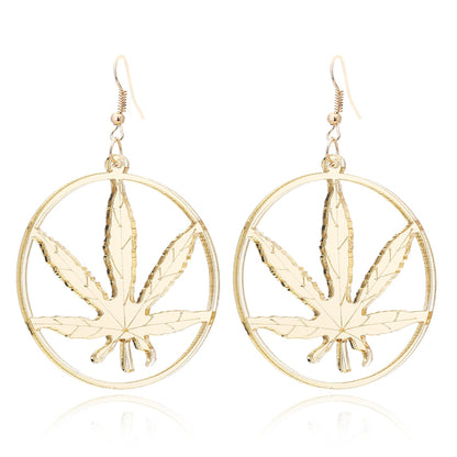 Leaf Acrylic Drop Earrings Women Travel Fashion Cartoon Earrings Creative
