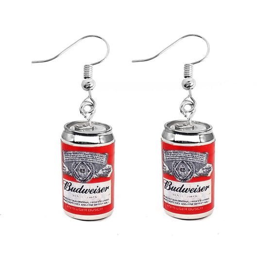 Budweiser Funny Bottle Dangle Drop Earrings Women Fashion Creative Art Cute