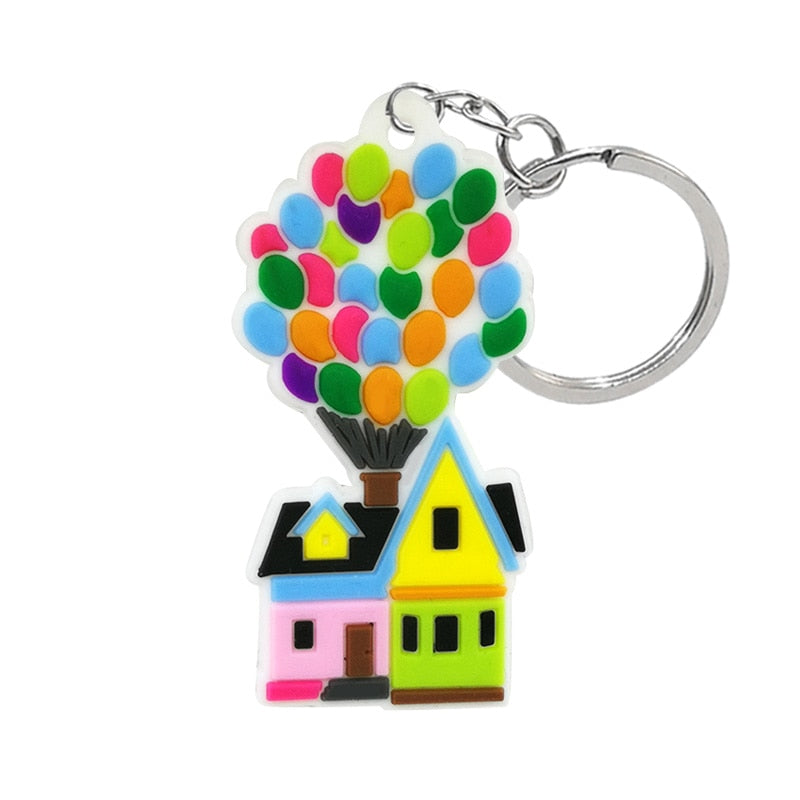 6 Styles Dog House Balloons Cartoon Rubber Key Chains Creative Keychain Cute