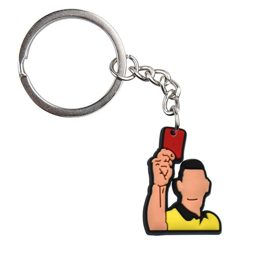 Red Card Soccer Football Keychain Party Gift Cute Keyring Cartoon DIY Jewelry