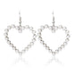 Pearl Heart Dangle Earrings for Girls Women Birthday Gift Lovely Jewelry