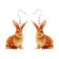 Brown Rabbit Drop Earrings Women Fashion Creative Art Cute Stylish Jewelry
