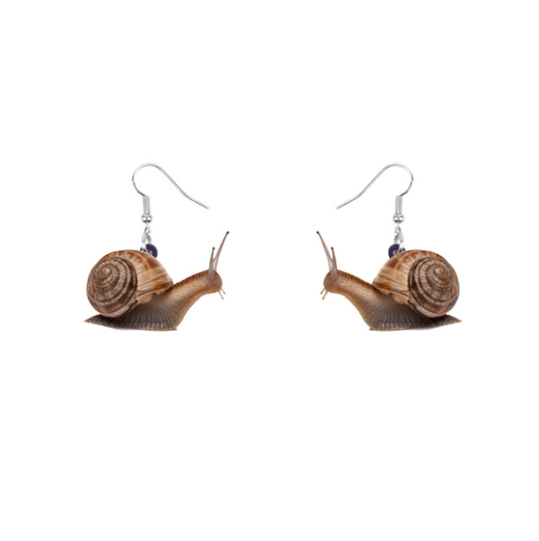 Realistic Snail Drop Earrings Hip Hop Women Party Gift Jewelry Ear Fashion