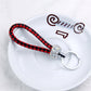 14 Styles PU Leather Braided Rope Keychain Glitter Rhinestones Key Ring For