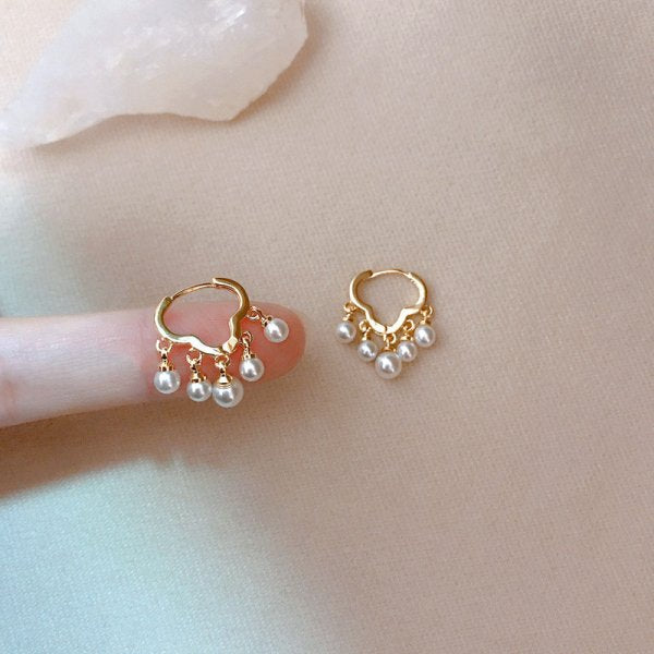 Mini Pearl Charms Drop Earrings Women Fashion Creative Art Cute Stylish Jewelry