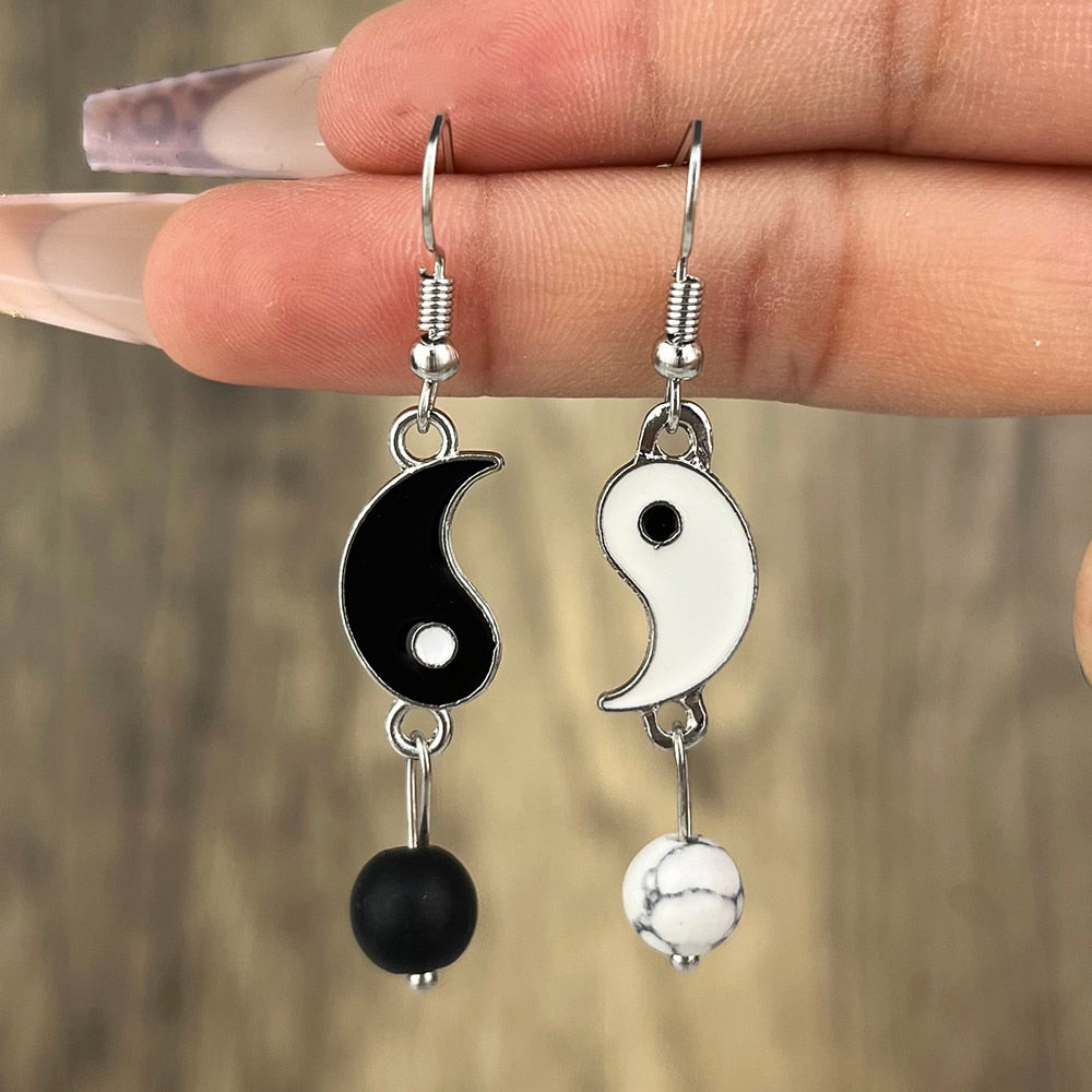 Yin Yang Drip Oil Drop Earrings Hip Hop Women Party Gift Jewelry Ear Fashion