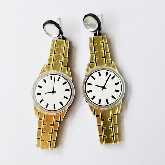 Watch Design Drop Earrings Female Travel Cartoon Earrings Creative Art Jewelry