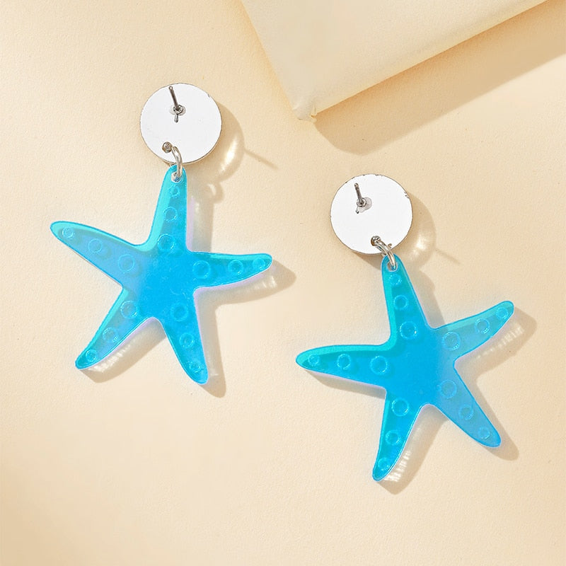 Starfish Drop Earrings Women Travel Fashion Cartoon Earrings Creative Jewelry