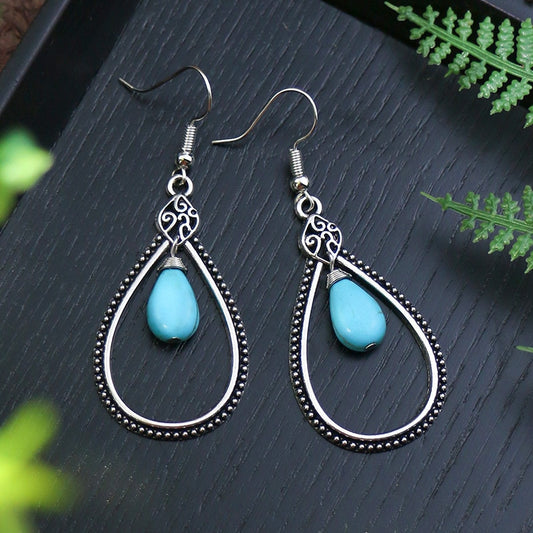 Blue Drop Pendant Bohemian Dangle Earrings Fashion Party Girls Pendant Earrings