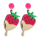Dipped Strawberry Drop Earrings Women Travel Fashion Cartoon Earrings Creative
