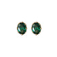 Deep Green Oval Stud Earrings Woman Elegant Earring Fashion Modern Jewelry Gift