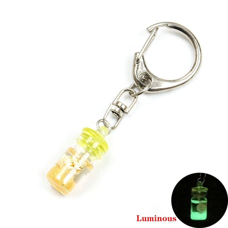 16 Styles Creative Luminous Bottle Glow In The Dark Keychain Gift Cute Charms