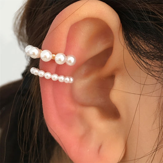 1Pc Faux Pearl Ear Cuff Bohemian Ear Stud Earrings Women Girl Trendy Earrings