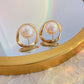 Big Faux Pearl Stud Earrings Women Wedding Vintage Earrings Gifts Accessories