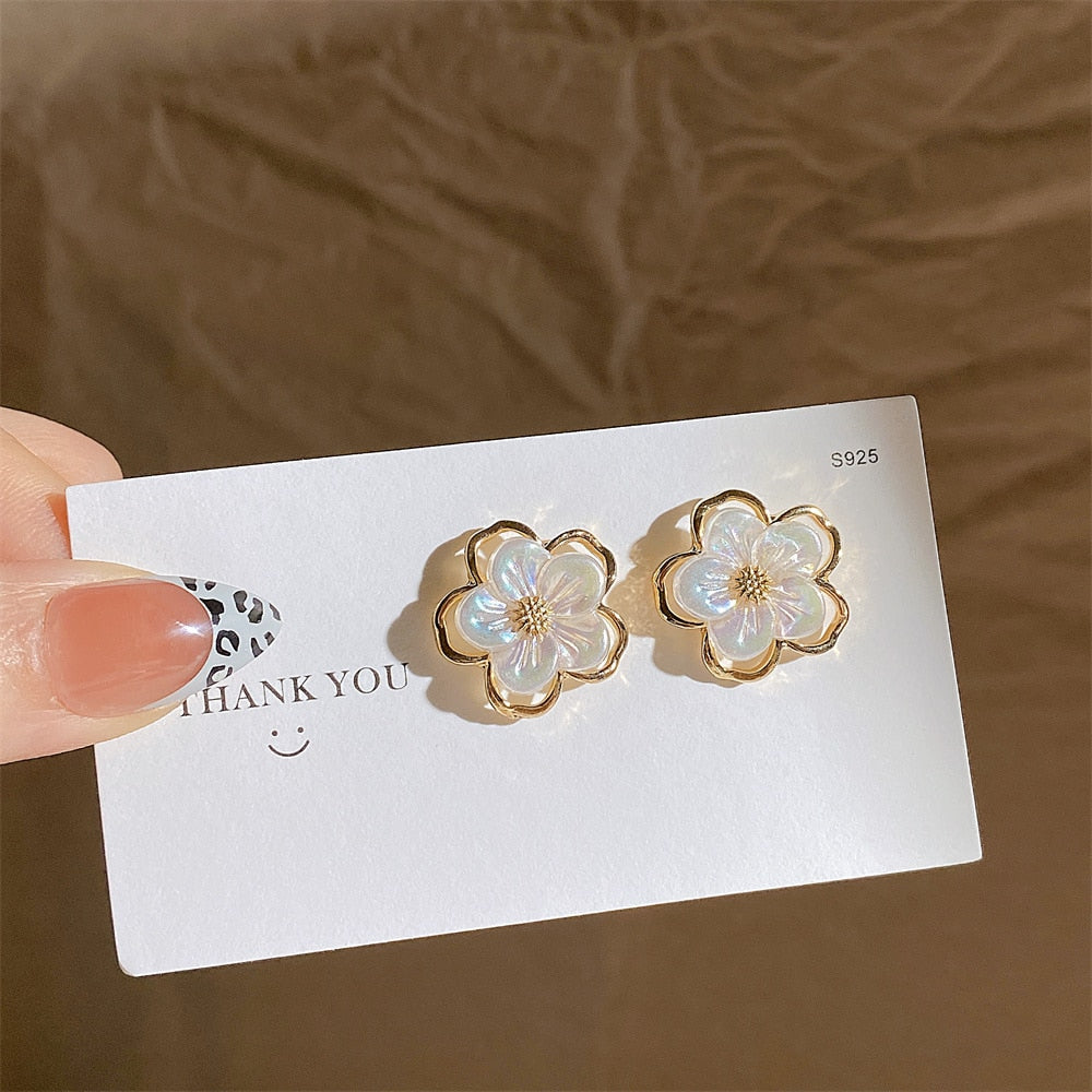 22 Styles Heart Pearl Flower Stud Earring Fashion Women Girls Vintage Cute