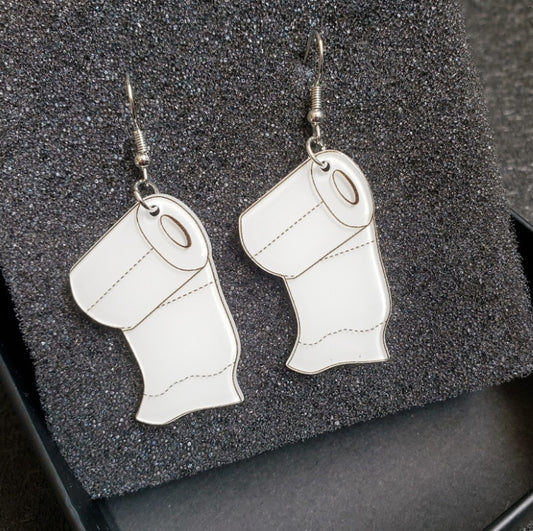 Toilet Paper Roll Drop Earrings Hip Hop Women Party Gift Jewelry Ear Fashion