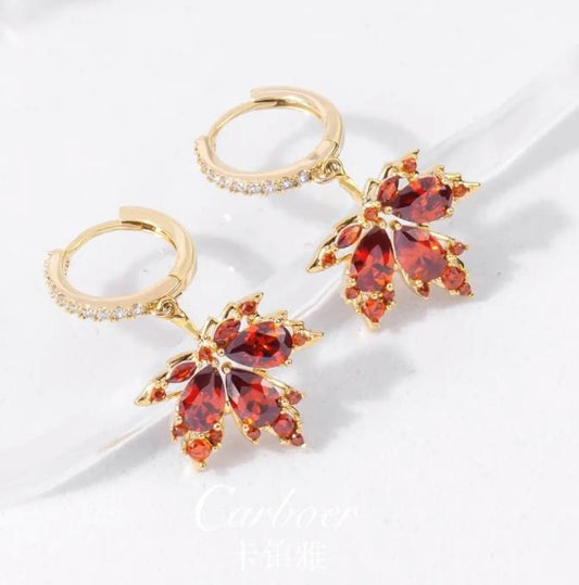 Maple Leaf Drop Earrings Women Party Wedding Jewelry Dangle Gifts Earrings