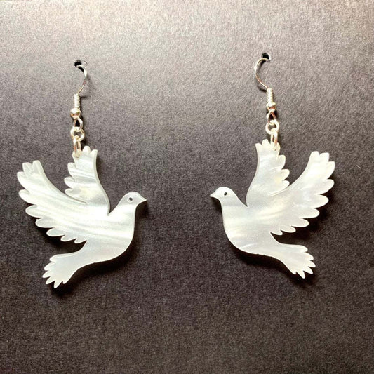 White Pigeon Drop Earrings Hip Hop Women Party Gift Jewelry Ear Fashion Pendant