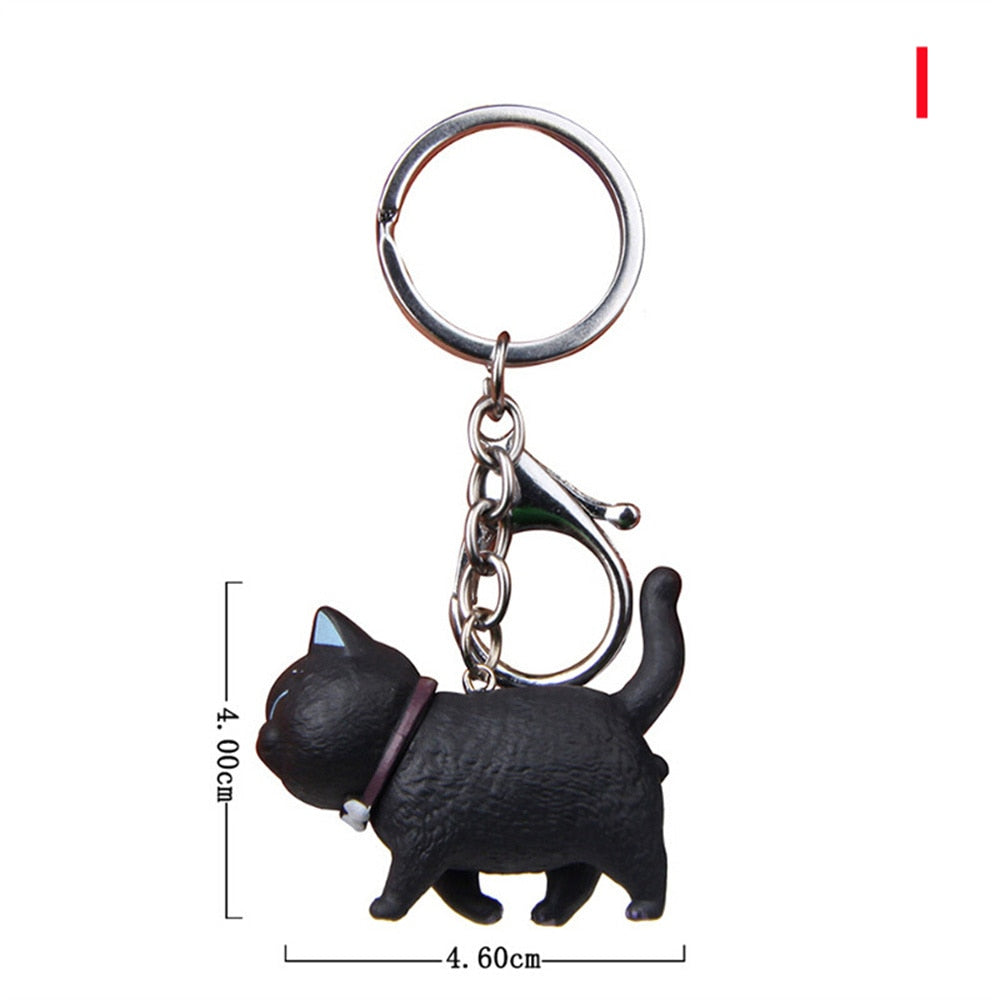 9 Colors Cute Cartoon Cat Pendant Keychain Fashion Bag Charms Ornament for Men