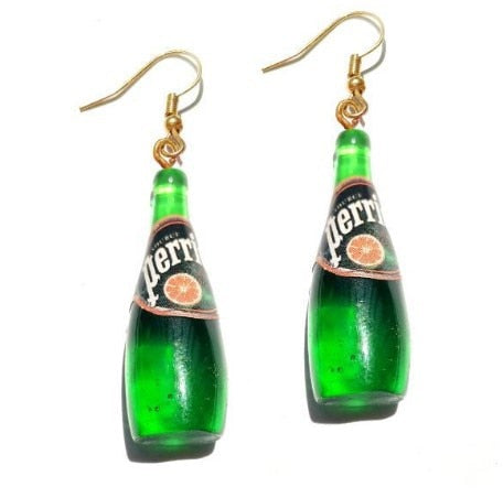 Sparkling Water Bottle Funny Design Dangle Drop Earrings Women Fashion