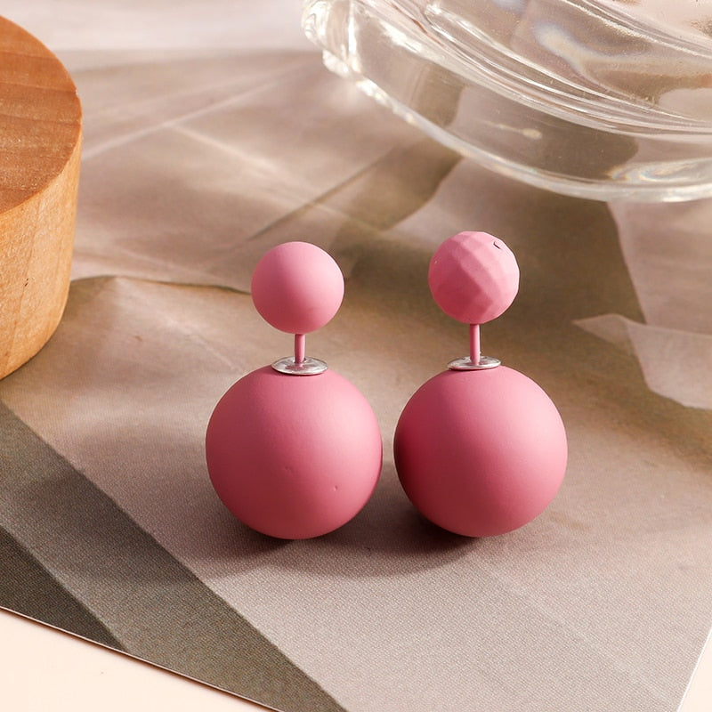 Minimalistic Ball Design Fashion Earrings Women Girls Stud Earrings Wedding