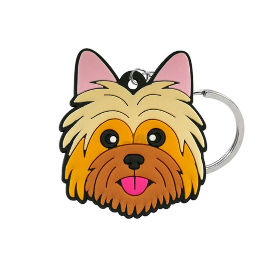 Yorkshire Terrier PVC Keyring Cute Cartoon Style Keychains Bag Car Pendant