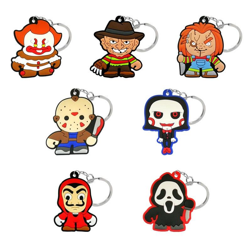 15 Styles Horror Movie Characters Keychain Cartoon Creative Gift Key Holder