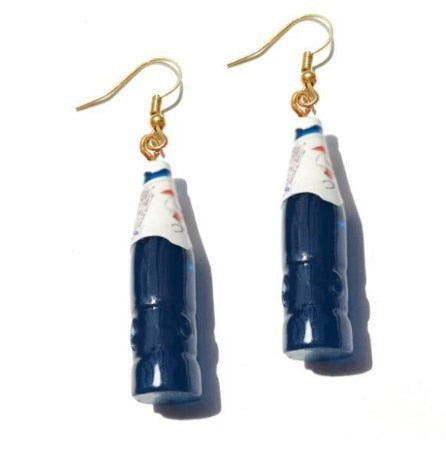 Blue Bottle Funny Design Dangle Drop Earrings Women Fashion Creative Art Cute