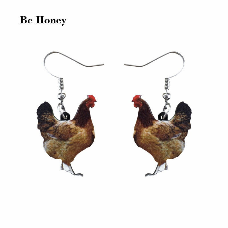 Realistic Chicken Drop Earrings Hip Hop Women Party Gift Jewelry Ear Fashion