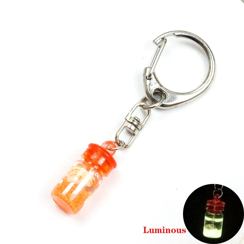 16 Styles Creative Luminous Bottle Glow In The Dark Keychain Gift Cute Charms