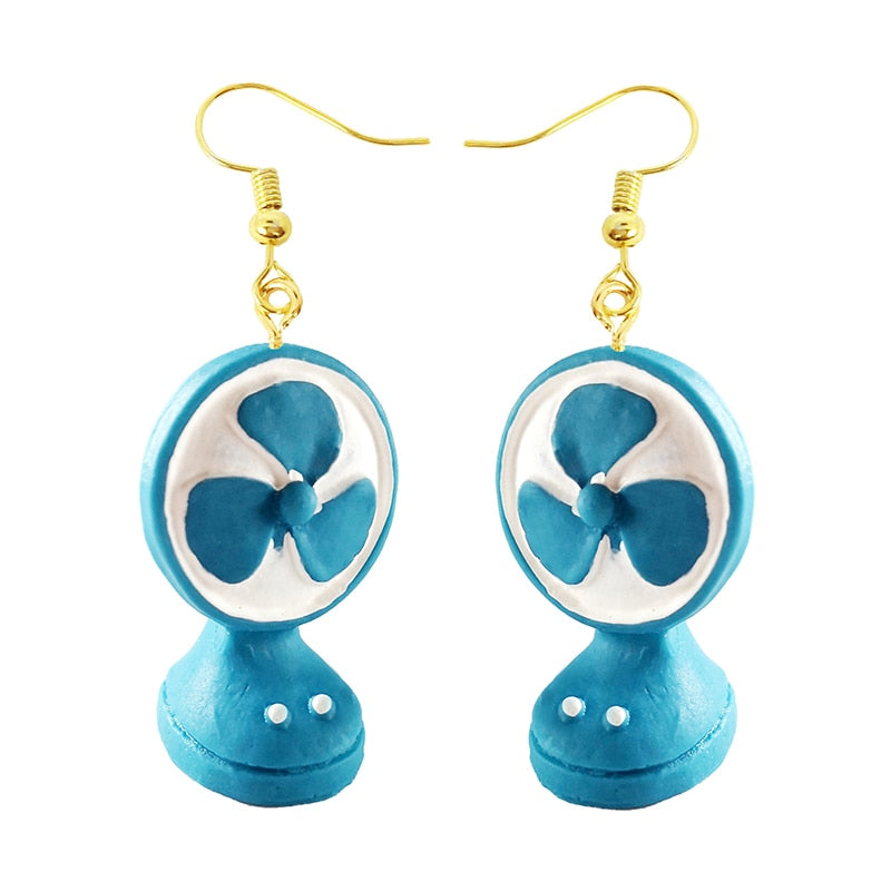 Creative Funny Design Fan Drop Earrings Women Creativity Jewelry Cute Earring