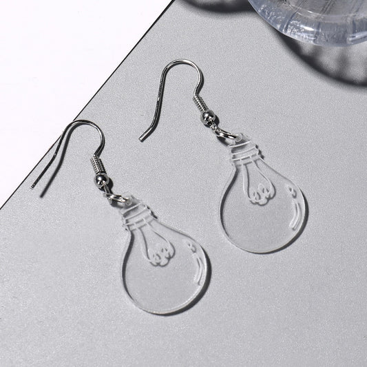 Light Bulb Acrylic Drop Earrings Women Travel Fashion Cartoon Earrings Creative