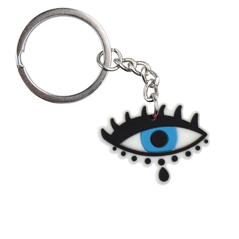 29 Styles Lucky Evil Eye Hand Hamsa Pendant Keychain Cartoon Key Holder Car