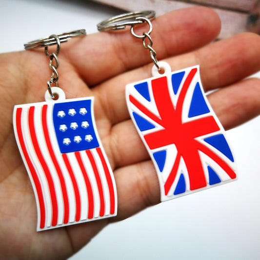 USA Flag of United States of America PVC Keyring Cute Cartoon Style Keychains