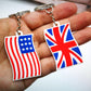 5 Styles Countries National Flag Keyring Cute Cartoon Style Keychains Bag Car