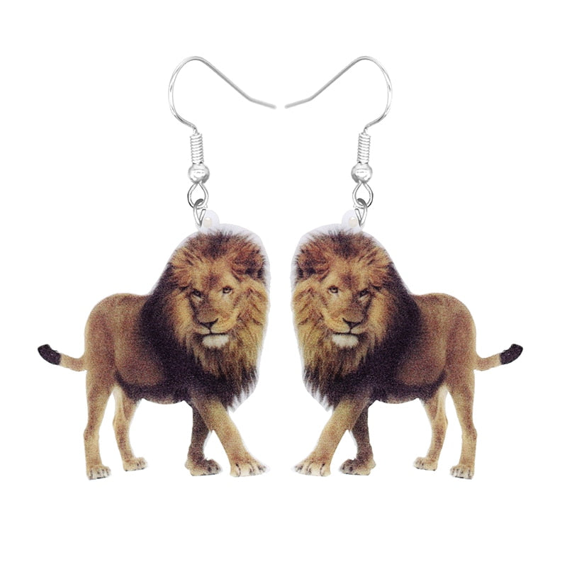 Lion Design Drop Earrings Women Fashion Creative Art Cute Stylish Jewelry